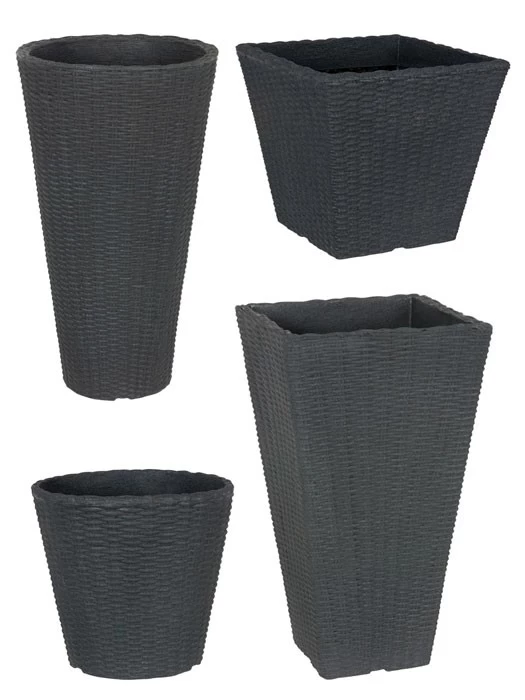 Pflanzkübel Geflecht-Dekor 2 Pflanzkübel Geflecht-Dekor – Bild 2