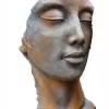Betonbüste - Gesicht 'Frau' Mit Rosteffekt - Skulptur - XXL-Produkt